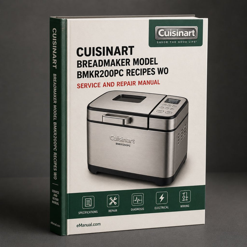 Cuisinart Breadmaker Parts Model Bmkr200pc Instruction Recipes Service Repair Workshop Manual PDF