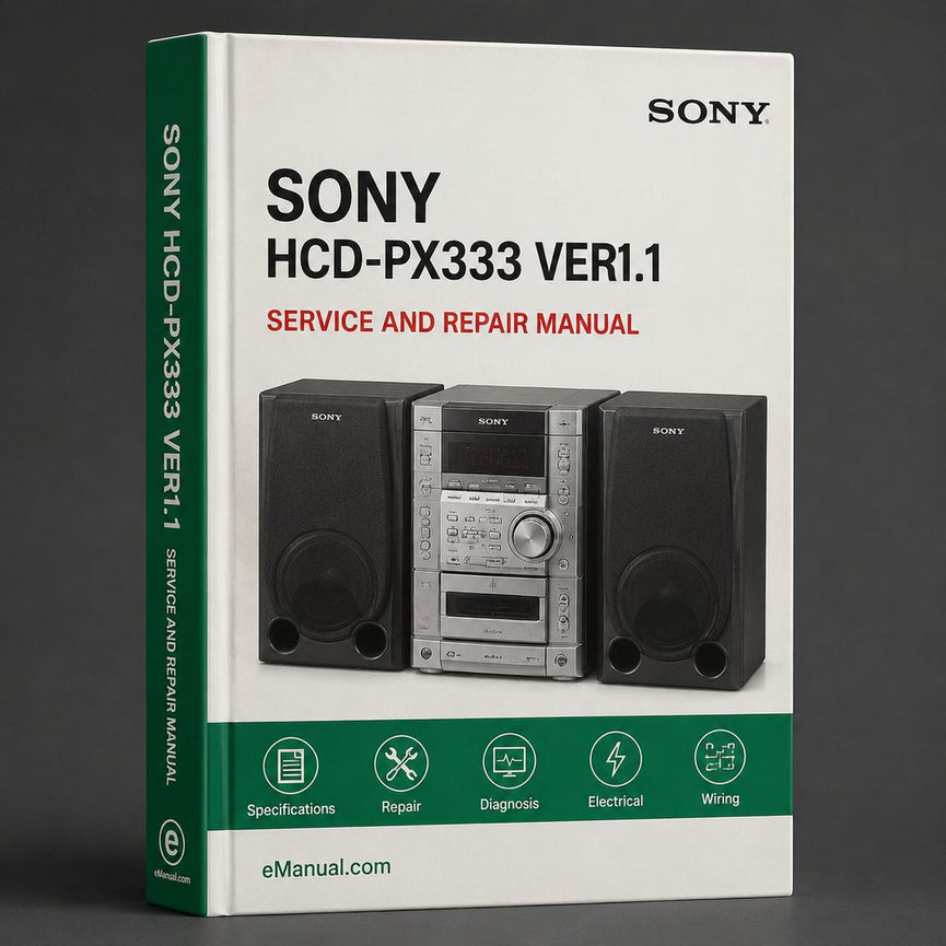 Sony HCD-PX333 Ver1.1 Service Repair Workshop Manual PDF