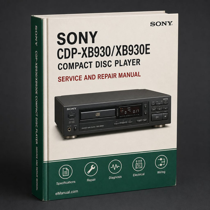 Sony Cdp-xb930/xb930e Compact Disc Player Service Repair Workshop Manual PDF