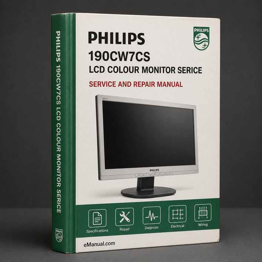 Philips 190cw7cs LCD Colour Monitor Serice Service Repair Workshop Manual PDF