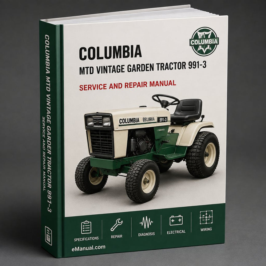 Columbia MTD Vintage Garden Tractor 991-3 Service Repair Workshop Manual PDF