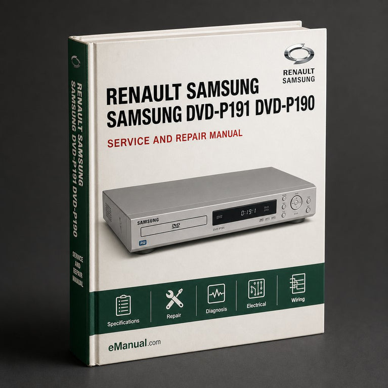 Samsung DVD-P191 / DVD-P190 Service Repair Workshop Manual PDF