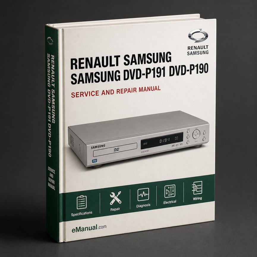 Samsung DVD-P191 / DVD-P190 Service Repair Workshop Manual PDF