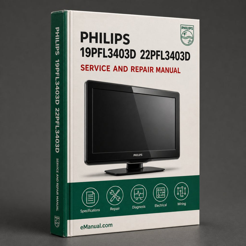 Philips 19pfl3403d 22pfl3403d Service Repair Workshop Manual PDF