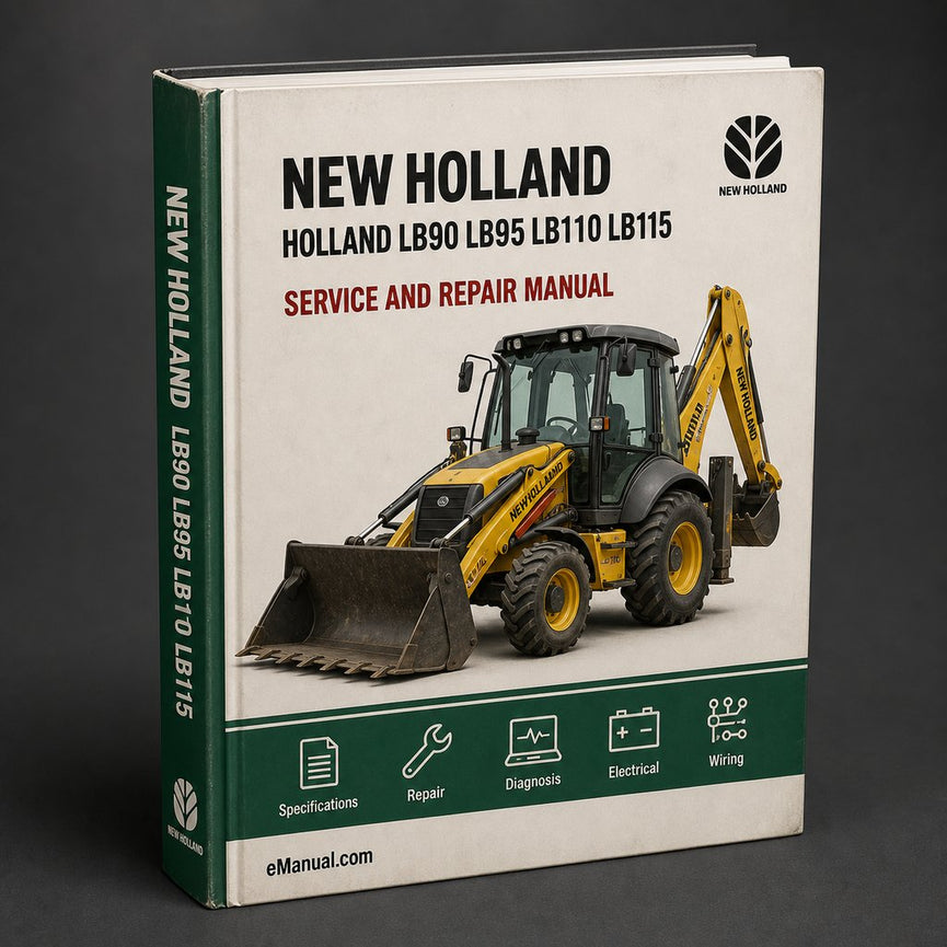 New Holland LB90 LB95 LB110 LB115 Backhoe Loader MAN Service Repair Workshop Manual PDF