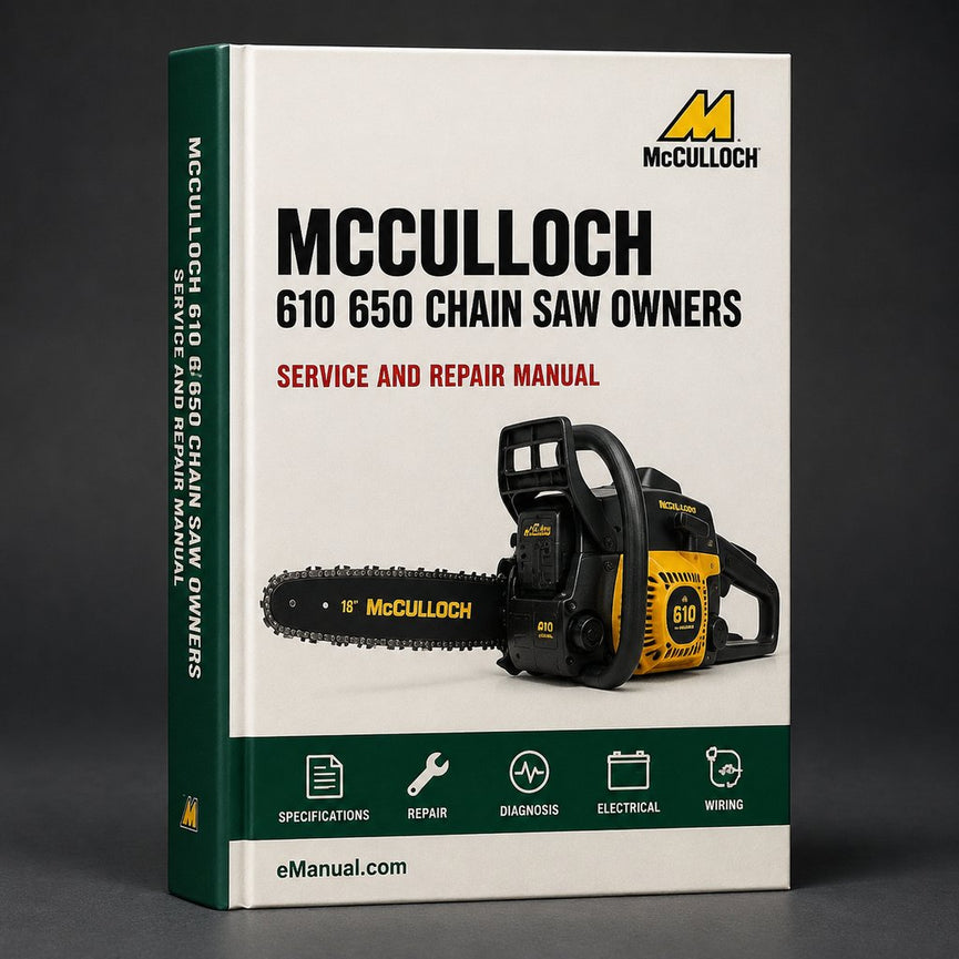 Mcculloch 610 / 650 Chain Saw Owners Owner's Manual PDF