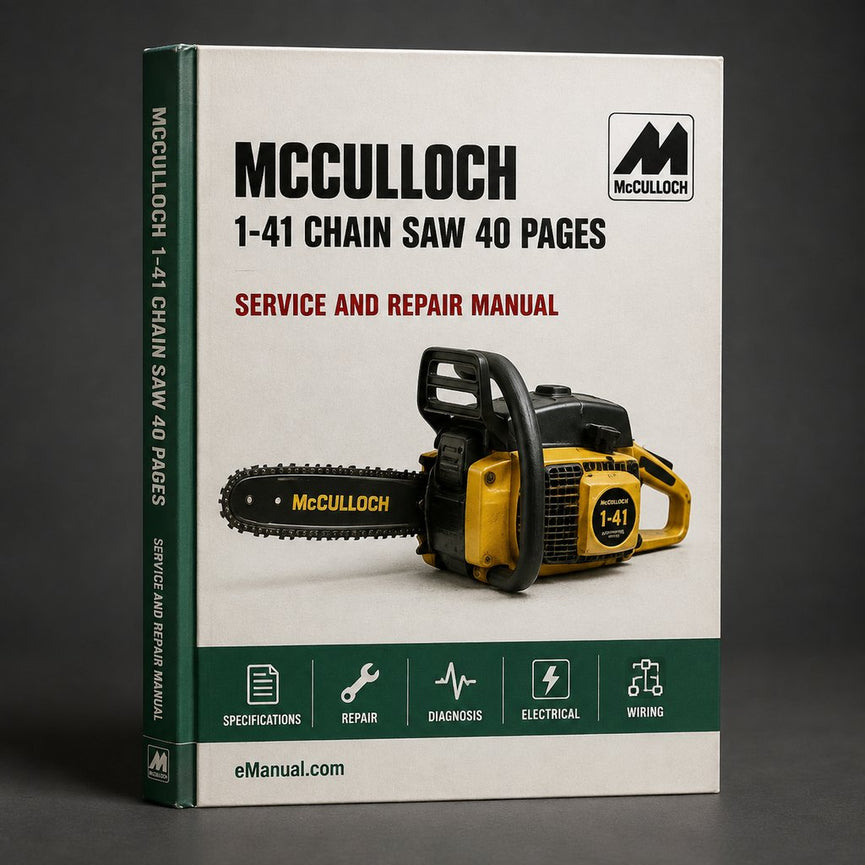 Mcculloch 1-41 Chain Saw (2 - 40 Pages) Parts Catalog PDF