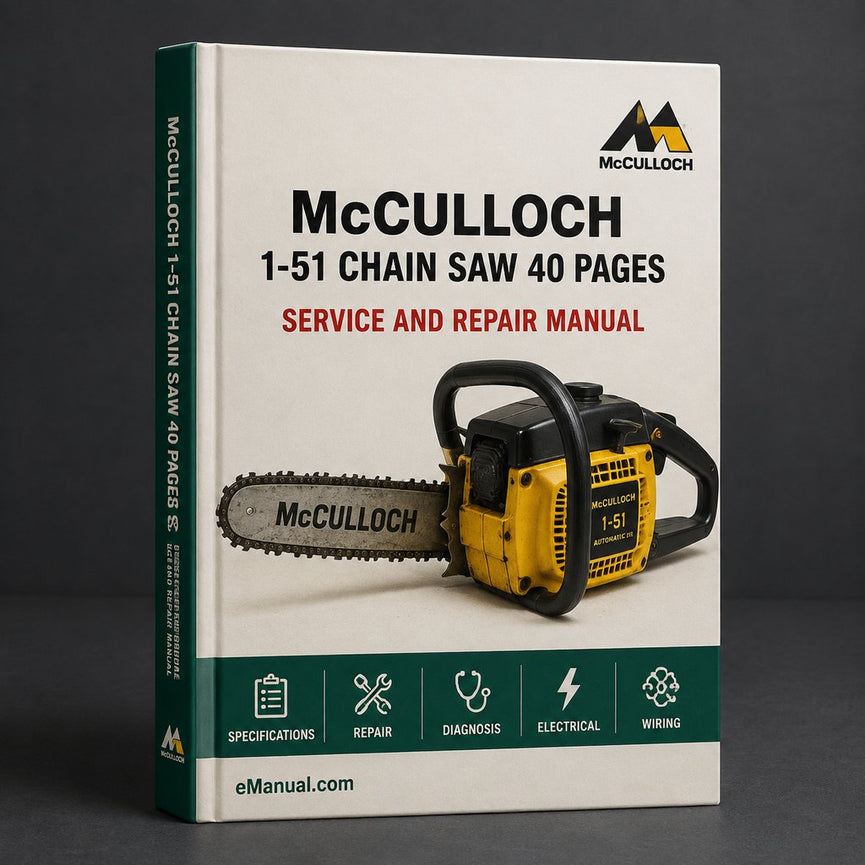 Mcculloch 1-51 Chain Saw (2 - 40 Pages) Parts Catalog PDF
