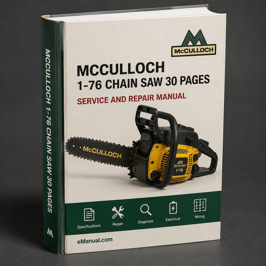 Mcculloch 1-76 Chain Saw ( 2 ) 30 Pages Parts Catalog PDF