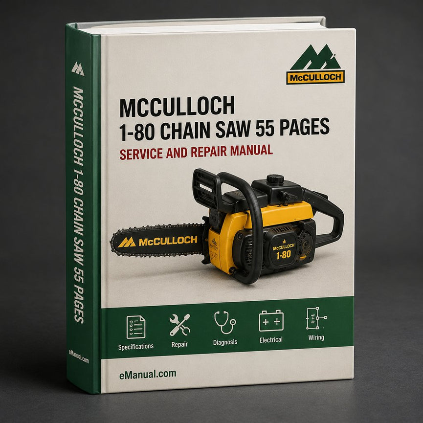Mcculloch 1-80 Chain Saw ( 2 ) 55 Pages Parts Catalog PDF