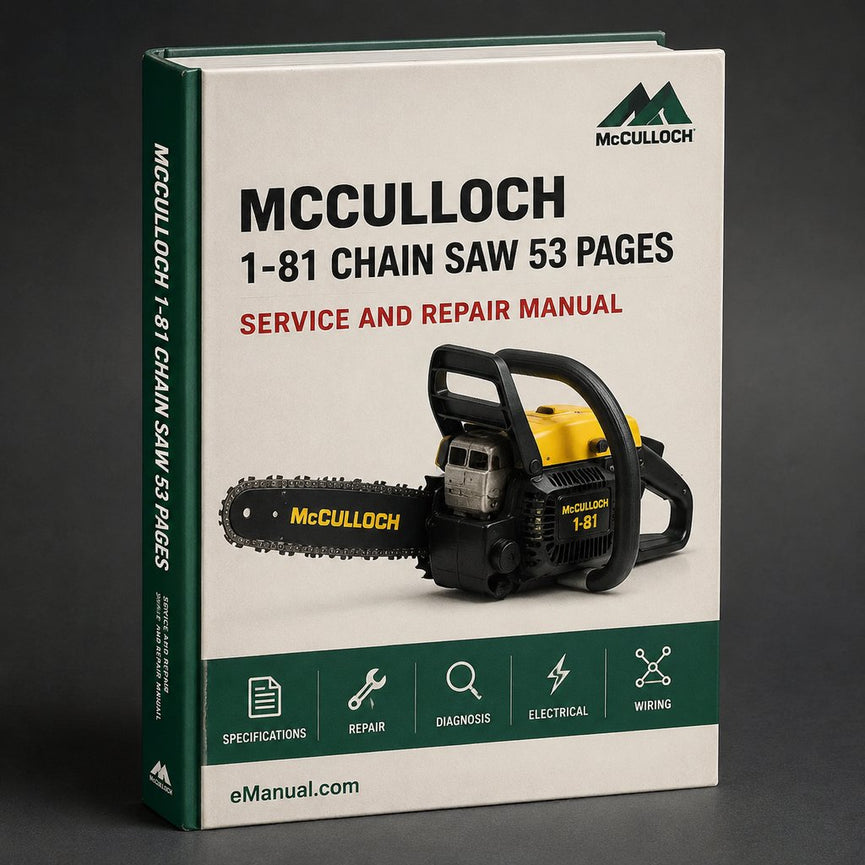 Mcculloch 1-81 Chain Saw ( 2 ) 53 Pages Parts Catalog PDF