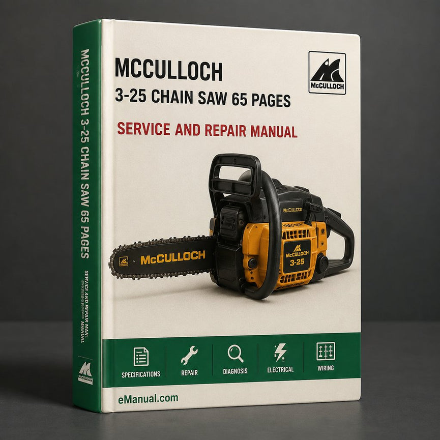 Mcculloch 3-25 Chain Saw - 3 65 Pages Parts Catalog PDF