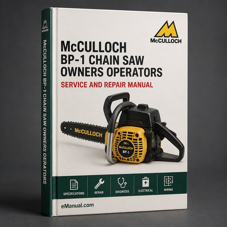 Mcculloch BP-1 Chain Saw Owners Operators Operator's Manual PDF
