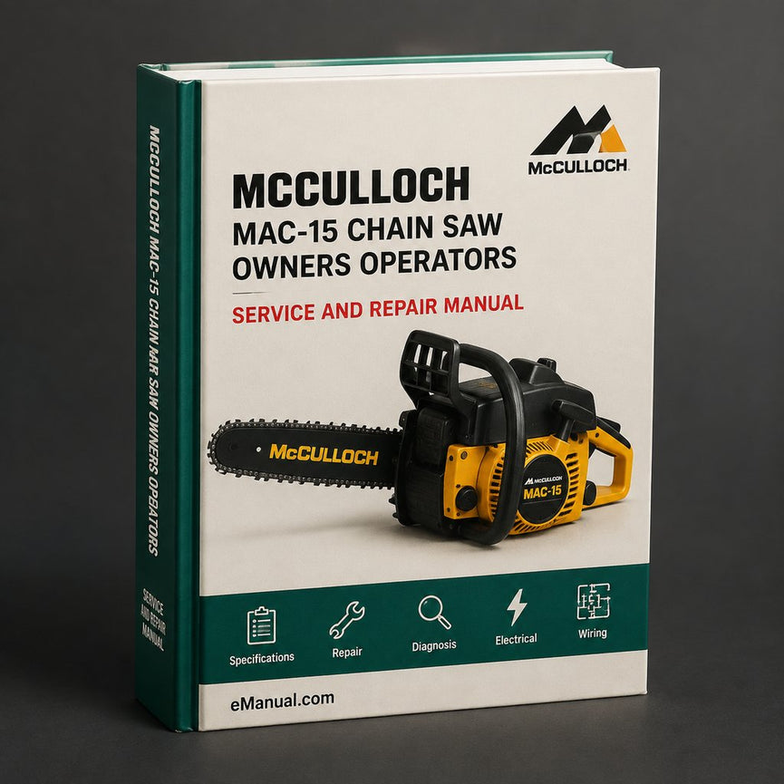 Mcculloch MAC-15 Chain Saw Owners Operators Operator's Manual PDF