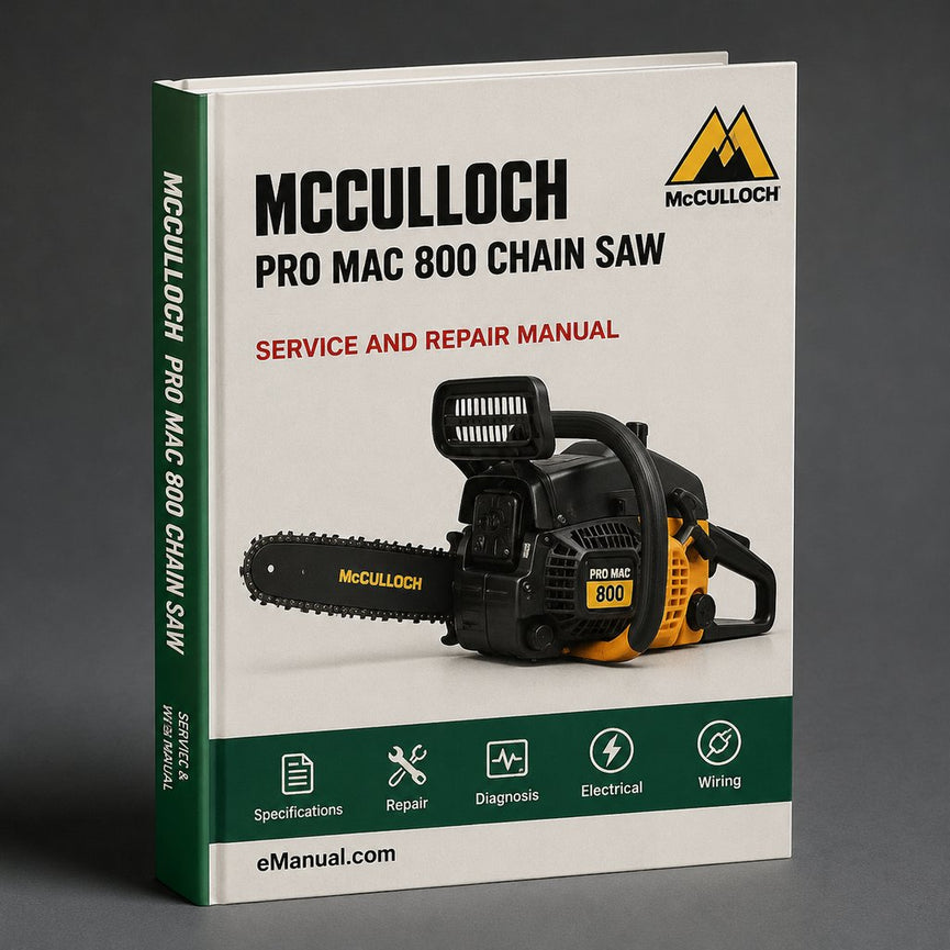 Mcculloch PRO MAC 800 Chain Saw Owners Operators Operator's Manual PDF
