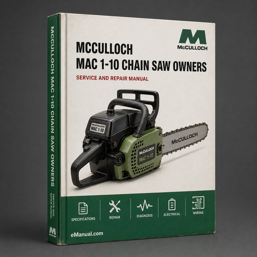 Mcculloch MAC 1-10 Chain Saw Owners Operators Operator's Manual PDF