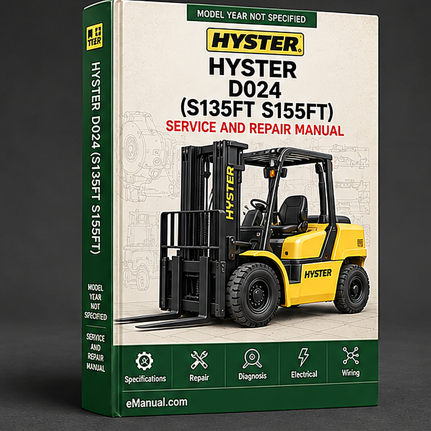 eManual.com manual cover - Hyster D024 (S135FT S155FT) Forklift Service Repair Factory 