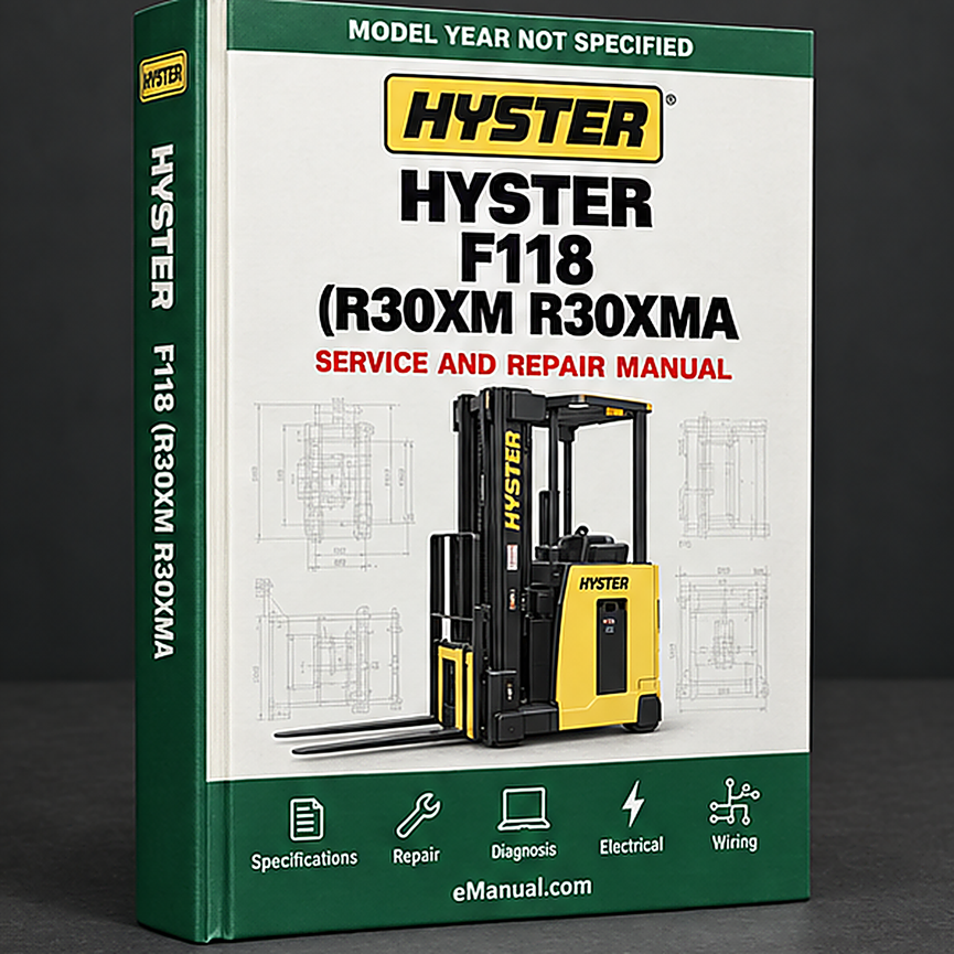 eManual.com manual cover - Hyster F118 (R30XM R30XMA R30XMF) Forklift Service Repair Fa