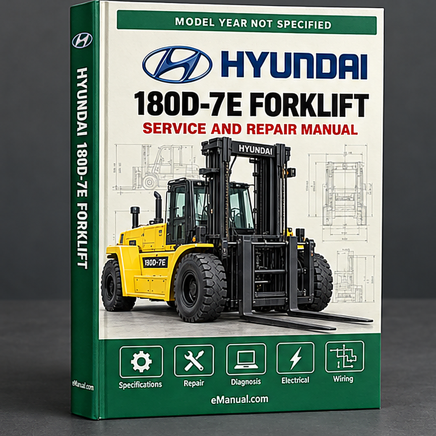 eManual.com manual cover - Hyundai 180D-7E Forklift Service Repair Manual