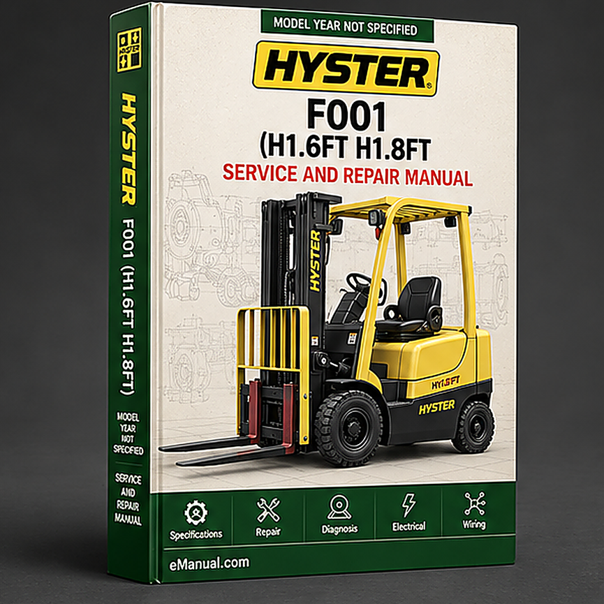 eManual.com manual cover - Hyster F001 (H1.6FT H1.8FT H2.0FTS Europe) Forklift Service 