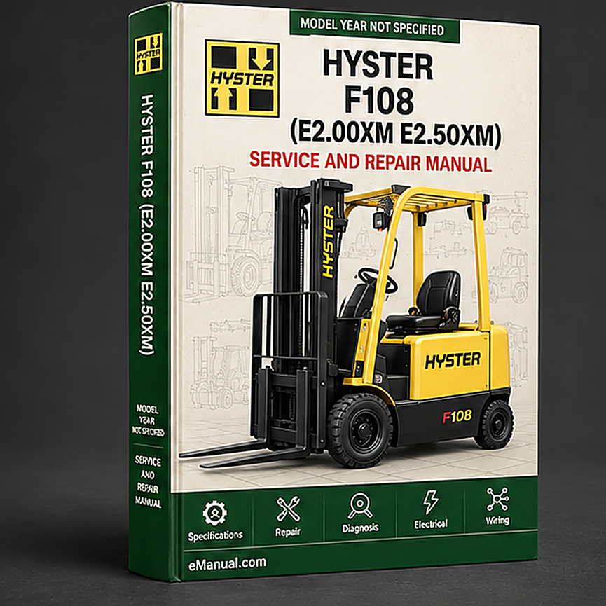 eManual.com manual cover - Hyster F108 (E2.00XM E2.50XM E3.00XM E3.20XM Europe) Forklif