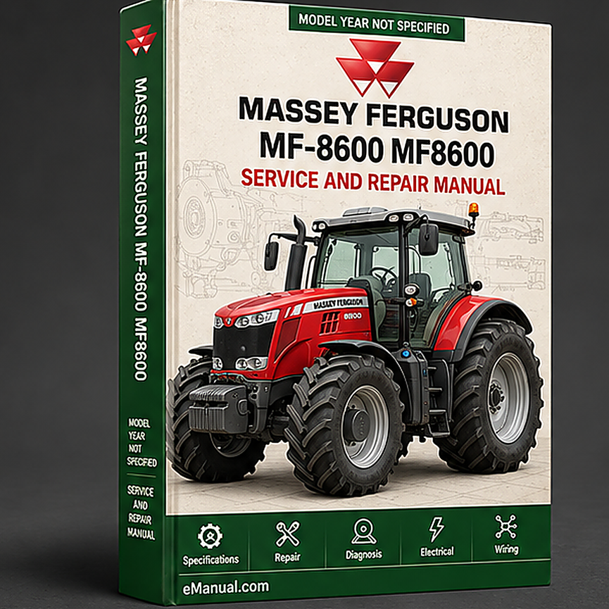 eManual.com manual cover - Massey Ferguson MF-8600 MF8600 Series Tractor Service Worksh