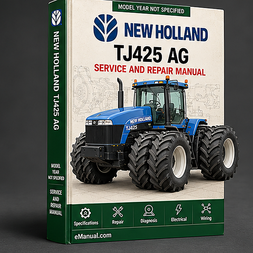 eManual.com manual cover - New Holland TJ425 Ag Tractor Illustrated Catalog Parts